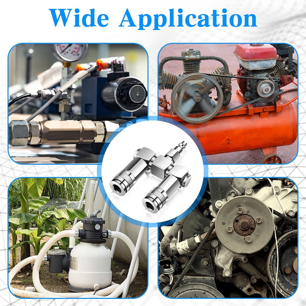 Easy And Quick Connection With Air Hose Connectors 2 Way Splitter Fittings Smile Home