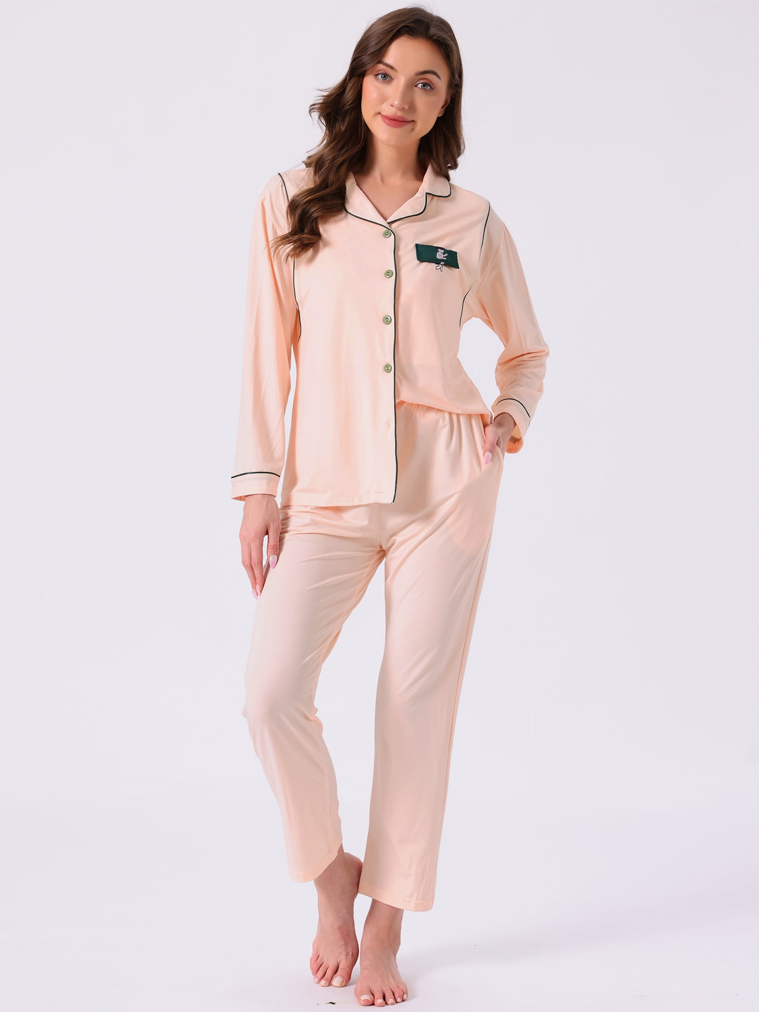 DARING DIVA Women's Nursing Pajamas Sleepwear Button Down Breastfeeding Sets XL Pink
