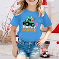 thumbnail image 2 of MUXiin Girls Easter Shirt Size 10-12 Rabbit Tops Egg Short Sleeve Tee for Toddler Easter Day Happy Easter Preppy Tops Summer Clothes for Girls Easter Gifts for Kids(Sky Blue,4-5 Years), 2 of 5