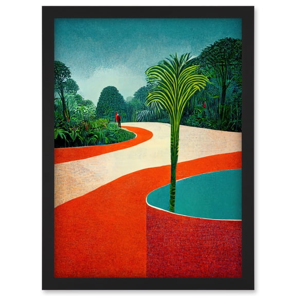 Modern Abstract Orange Jungle Artwork Framed Wall Art Print A4