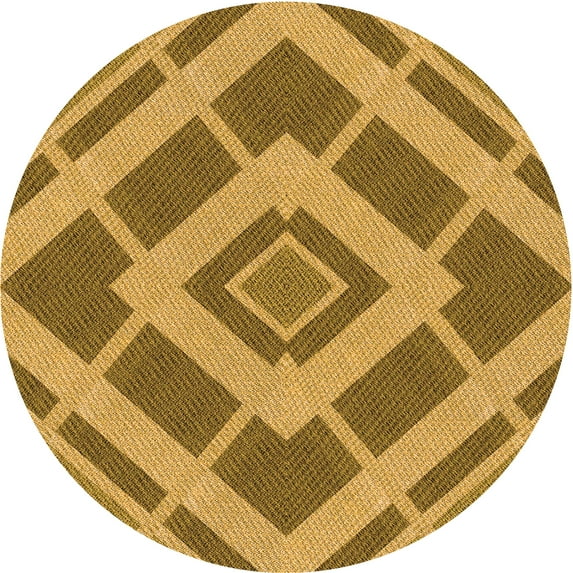 Ahgly Company Machine Washable Indoor Round Transitional Beer Orange Area Rugs, 5' Round