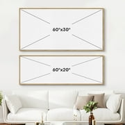 Large Framed Canvas Print Minimalist Abstract Nature Scene with Earthy TonesWall Art Decorative Ready to Hang Painting for Living room Bedroom 60x30 inches Natural Frame