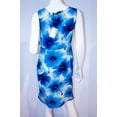 thumbnail image 2 of LOVE MOSCHINO Blue Cream Under Slip FLORAL Front TWIST Dress 100% Silk ( 42 ), 2 of 2