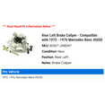 thumbnail image 2 of Rear Left Brake Caliper - Compatible with 1973 - 1976 Mercedes-Benz 450SE 1974 1975, 2 of 2