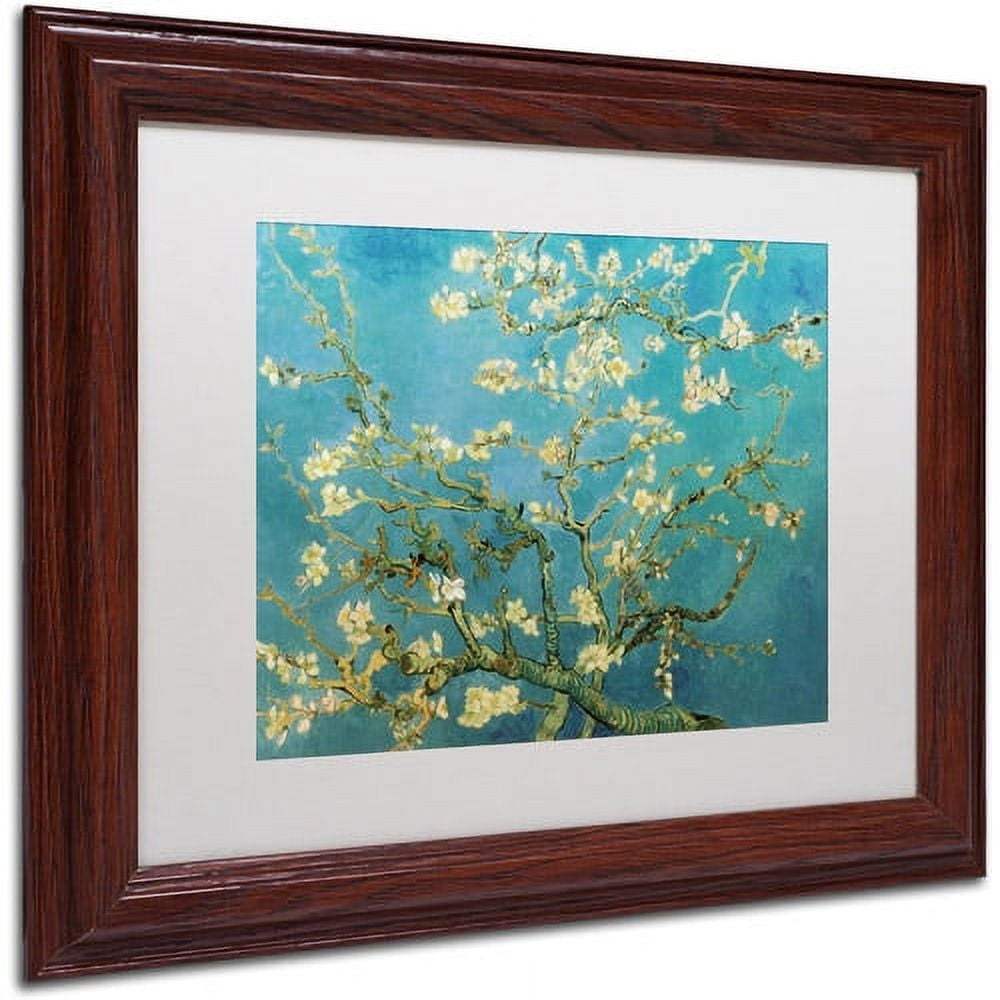 Trademark Fine Art "Almond Branches" Framed Canvas Art by Vincent van Gogh