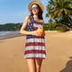 thumbnail image 3 of Balery America Flag Glitter Vestidos de verano para mujer con estampado: vestido holgado sin mangas, vestido playero informal y cómodo para días calurosos., 3 of 7