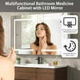 thumbnail image 3 of 36" x 24" Medicine Cabinet with LED Mirror for Bathroom, Linor Aluminum Wall Mounted LED Medicine Cabinet, Defog, Stepless Dimming, 3 Colors, 2 Outlets, 2USB (Double Door), 3 of 7