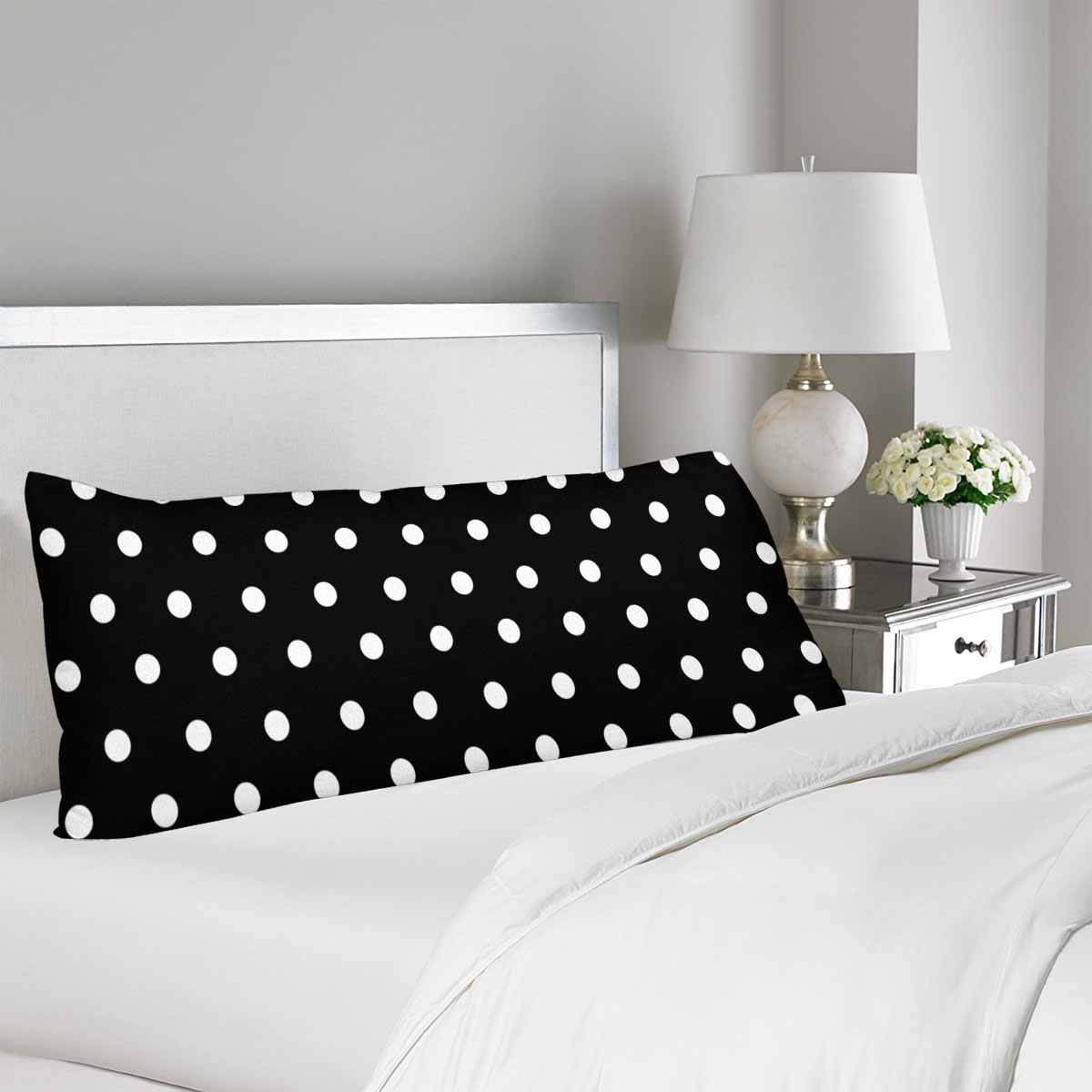 GCKG White and Black Polka Dots Body Pillow Covers Pillowcase 20x60