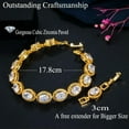 thumbnail image 4 of Yellow Gold Plated Round Cubic Zirconia Wedding Bracelet for Women Party Jewelry, 4 of 9