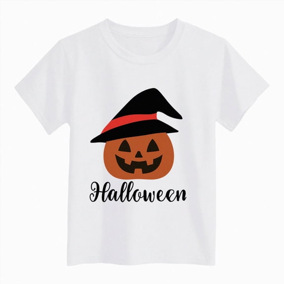 Enyan Toddler Halloween Shirts Boys Pumpkin Face Tshirts Kids Fall Spooky Season Short Sleeve Graphic Tee Tops