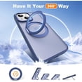 thumbnail image 2 of Designed for iPhone 15 Plus Case with 360° Rotatable & Invisible Magnetic Ring Stand [Compatible with Magsafe] Military-Grade Translucent iPhone 15 Plus Phone Case 6.7", Blue, 2 of 7