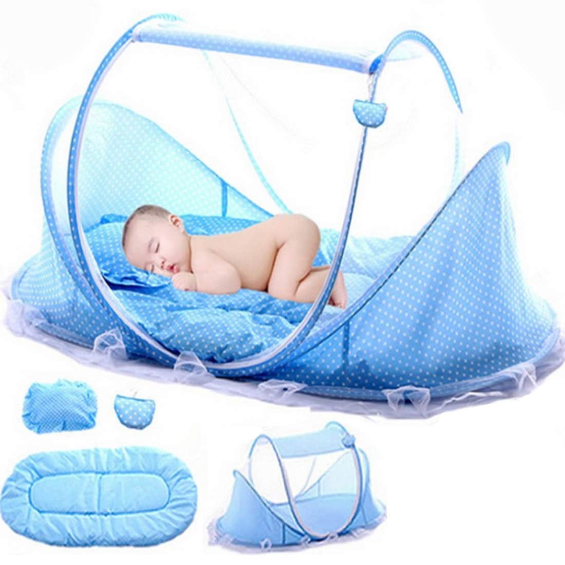 Baby Cradle Bed Mosquito Net Prevent Mosquitos Fly Safe Comportable Sleep Folded