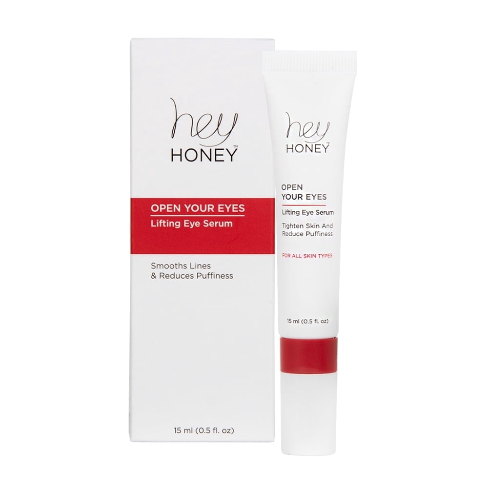 Hey Honey Open Your Eyes Lifting Eye Serum | Under Eye Cream for Dark Circles & Puffiness, 0.5 oz | 15 ml