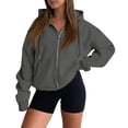 thumbnail image 2 of Resicozy Zip Up Sweatshirt Women 2026 Y2K Casual Long Sleeve Zipper Hoodies Fall Oversized Track Jackets With Pockets Dark Gray 2XL, 2 of 5