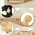 thumbnail image 4 of DESIGNICE Statement Earrings for Women,Metal Plated Ruffled Flower Gold Chunky Earrings,Pure Minimal Aesthetic Womens Earrings,Style2, 4 of 7