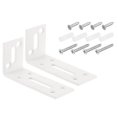 thumbnail image 1 of Unique Bargains Attaches d'Angle en L, 2 Pcs 80x30x40 mm - Code d'Angle Réglable à 90 Degrés en Acier Inoxydable pour la Réparation de Meubles (Blanc), 1 of 7
