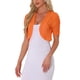 thumbnail image 4 of INSPIRE CHIC Cárdigan corto de malla transparente de manga corta para mujer, bolero XS naranja, 4 of 5