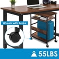 thumbnail image 6 of TooCust Computer Tower Stand with Shelf, Adjustable PC Tower Stand Computer Floor Stand CPU Stand, Movable PC Cart Computer Tower Floor Stand PC Stand for Under Desk (Rustic Brown), 6 of 7