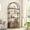 Brown, variant on 4 Tier Arched Bookshelf with Doors Storage, 71.5 Inch Tall Industrial Book Shelf with Metal Frame, Open Curved Bookcase, Display Shelf for Living Room and Office