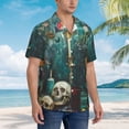 thumbnail image 3 of Susaid Baroque Floral Still Life Print Hawaiian Shirts for Men Women,Hawaiian Summer Short-Sleeve Casual Relaxed-Fit Button-Down,Medium, 3 of 7