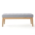 thumbnail image 4 of GZXS Mid-Century Modern Upholstered Bench, 43.5" Button-Tufted Seat with Solid Birch Legs, for Living Room, Entryway, Windows or End of Bed (Light Gray), 4 of 9
