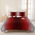 thumbnail image 3 of Twin XL Quilt Set 68''x98'', Dark Red Grey Black Ombre Lightweight Bedspread Coverlet Set with 2 Pillow Shams, Farmhouse Gradient Minimalist Breathable All Season Quilt Bedding for Dorm/Guest Room, 3 of 9