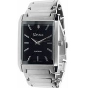 Men's Rectangle Link Watch, Stainless Steel