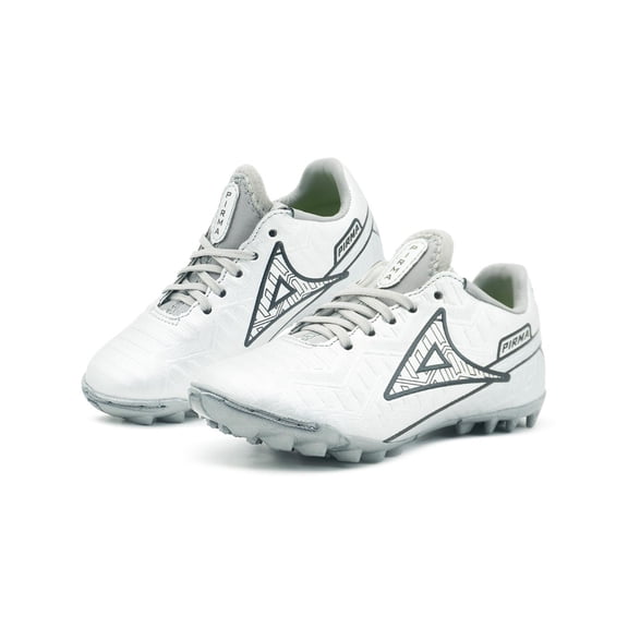 Tenis Pirma 3047 Turf Para Niño Tachones Fútbol Rápido Sintético Plateado 15.5