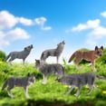 thumbnail image 4 of NIBOLOG Roaring Walking Wolf Figurine Realistic Forest Animal Model Miniature Woodland Creatures Figure Kids Educational Wild Animal Toy Cake Topper Decoration, 4 of 8