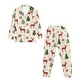 thumbnail image 4 of DISNIMO Deer Tree Print Women's 2 Piece Lounge Sets Soft V Neck Pajama Set with Pocket Long Sleeve Sleepwear with Long Pants Button Down Christmas Loungewear, 4 of 7