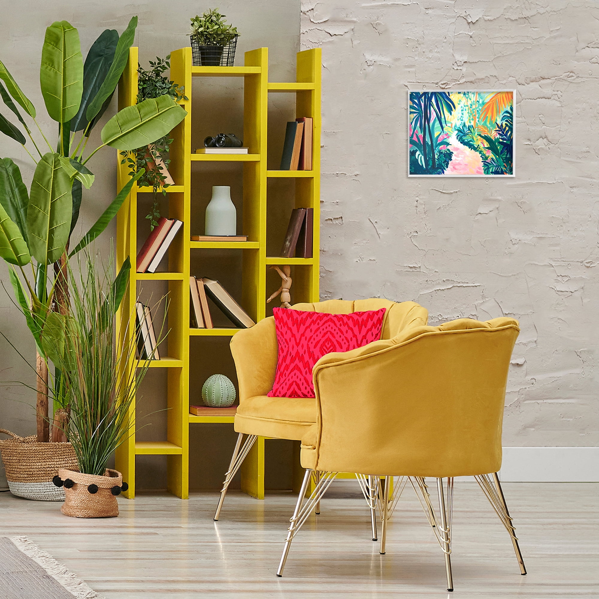 Stupell Industries Garden Of Bright Color Botanical & Floral Painting White Framed Art Print Wall Art, 14 x 11
