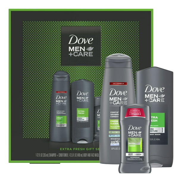 ($13 Value) Dove Men+Care Extra Fresh Holiday Gift Set (Shampoo ...