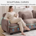 thumbnail image 6 of Hvoonc 131.5" Modular Sectional Sofa for Living Room, Sculptural Curved Chenille 4 Seater Couch with 2 Ottomans, 25" Deep Seat, Pocket Springs, Dusty Rose, 6 of 8