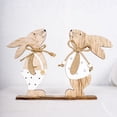 thumbnail image 3 of CIMAXIC easter Easter Bunny Rabbit Animal Wood Craft Desktop Ornament Decorative Board Decor Home Decoration DIY Gift (Polka Dot Rabbit),5.91"X3.74"X1.97", 3 of 5