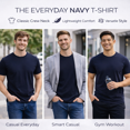 thumbnail image 6 of SOCKS'NBULK Mens Cotton Crew Neck Short Sleeve T-Shirts Mix Colors Bulk Pack, 6 of 7