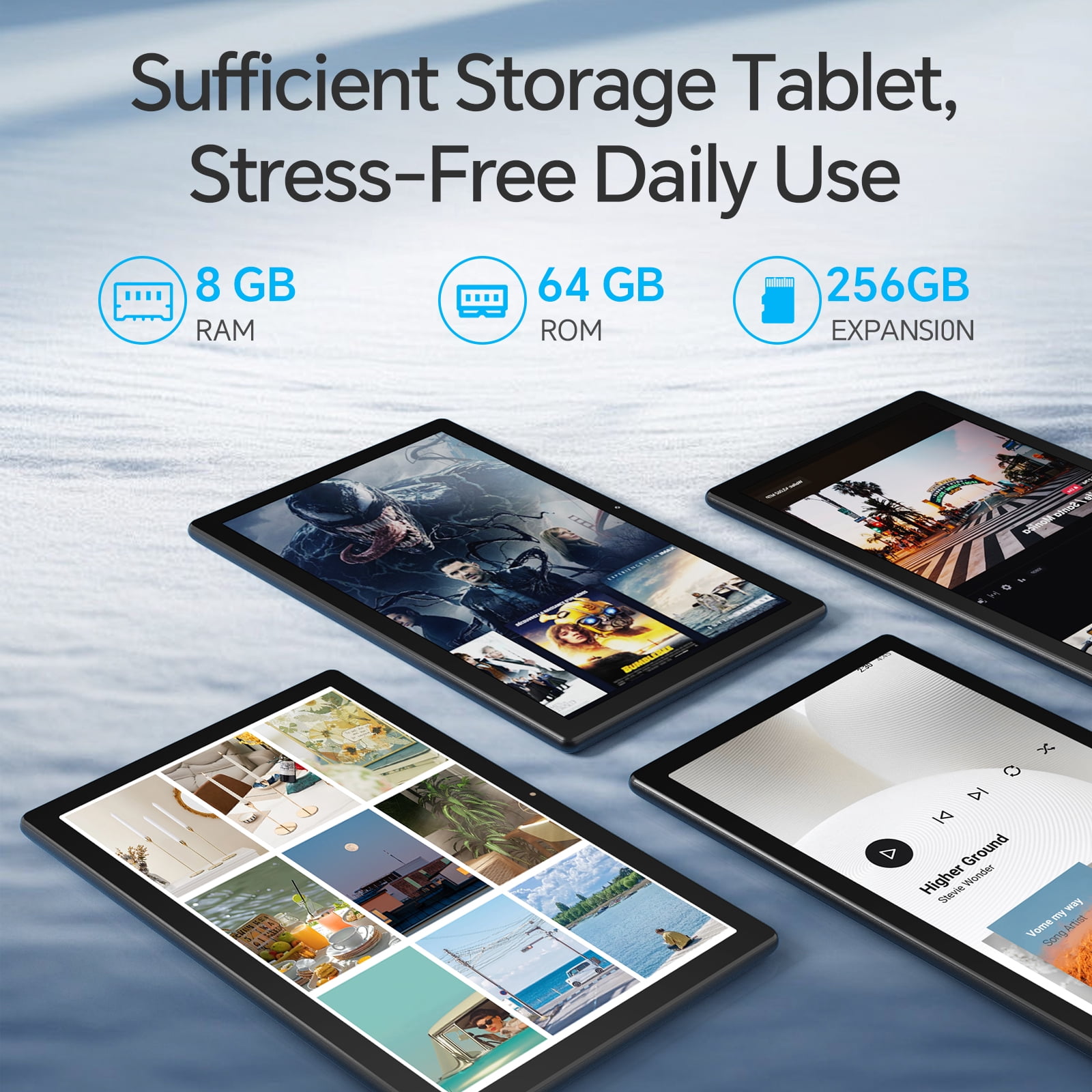 10.1" Android 15 Tablet, 8GB+64GB, 6000mAh Tablet Computer, Dual Camera,2025 Android WiFi Tablet-Black
