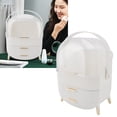 thumbnail image 1 of Makeup Organizer, 2 Layer Cosmetic Display Case With Multiple Drawer And Clear Cover For Bedroom Bathroom, 9.8x7.3x14.6", 1 of 8