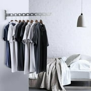 Rzvnmko Wall Mounted Clothes Hangers Rack,Foldable Stainless Steel Wall Mounted Clothes Hanger Rack with Swing Arm Space Saver for Laundry Room Bedroom Bathroom Kitchen