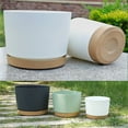 thumbnail image 5 of Grey Pot 6.5" Indoor and Outdoor Flower Pot with Drainage Holes and Saucer Home Garden Modern Decor Flower Pots for Succulents, 5 of 9