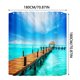 thumbnail image 3 of ¡Oferta! Cortina de ducha CICRKHB con estampado de playa y océano, 180 x 180 cm, con 12 ganchos de plástico, impermeable, para baño, resistente, lavable a máquina, secado rápido., 3 of 8