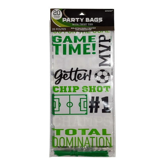 Amscan Soccer Large Party Bags, Party Favor 11 1/2" x 5" x 3 1/4"
