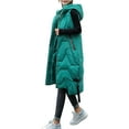 thumbnail image 2 of hirigin Women's Winter Mid-Length Waistcoat, Sleeveless Hood Zipper Closure Warm Lightweight Puffer Down Vest Coat, 2 of 5