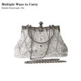 thumbnail image 4 of Bolso de noche DA BODAN, vintage, con cuentas y lentejuelas, perla, plata, 4 of 5