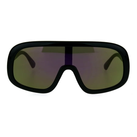 Color Mirrored Plastic Robot Futurism Shield Sport Mens Sunglasses Purple