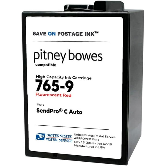 Save On Postage Ink Compatible 765-9 SendPro MailStation Postage Meter Ink, PB Red Ink Cartridge