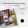 thumbnail image 6 of TRIXIE 3-Wheeled Foldable Dog & Cat Stroller with Canopy and Storage Compartments, Pink, 6 of 9