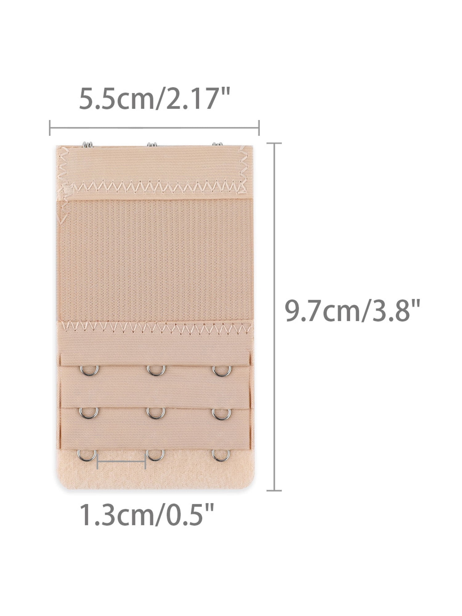 Unique Bargains 2 Pcs Bra Extenders Elastic Bra Strap Extension 3-Row 2/3/4 Hook