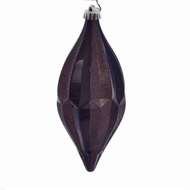Vickerman MC191175D 10 in. Chocolate Candy Glitter Shuttle Ornament - 2 per Bag
