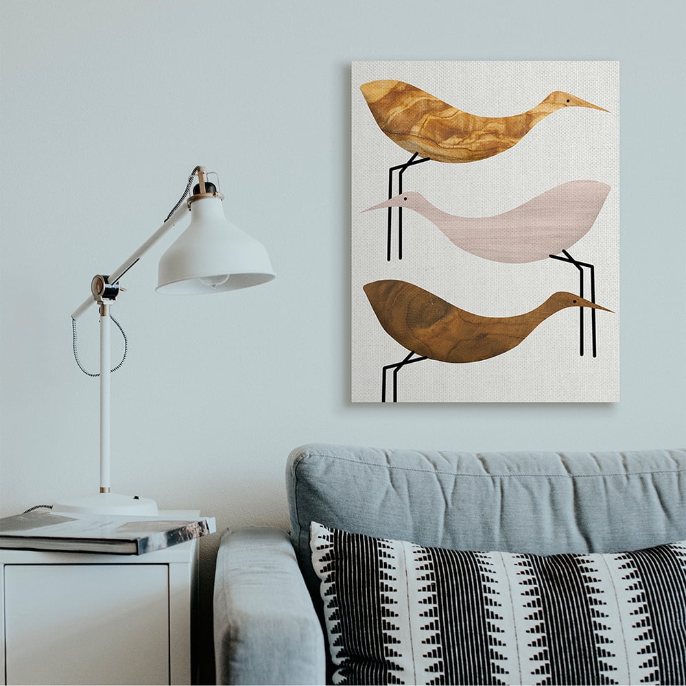 Stupell Industries Abstract Tree Pattern Storks Minimal Rustic Birds Canvas Wall Art by Daphne Polselli