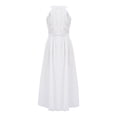 thumbnail image 3 of YUUMIN Flower Girls Halter Romper Dress Wedding Bridesmaid Cocktail Party Ball Gown Formal Dress-up White 16, 3 of 6